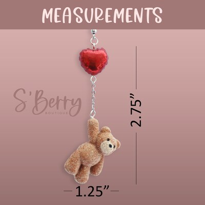 Teddy Bear Holding Heart Balloon Earrings - Miniature Jewelry - Valentine Gift Ideas - Valentine's Day Gift For Girlfriend Wife Fiance Her - image4